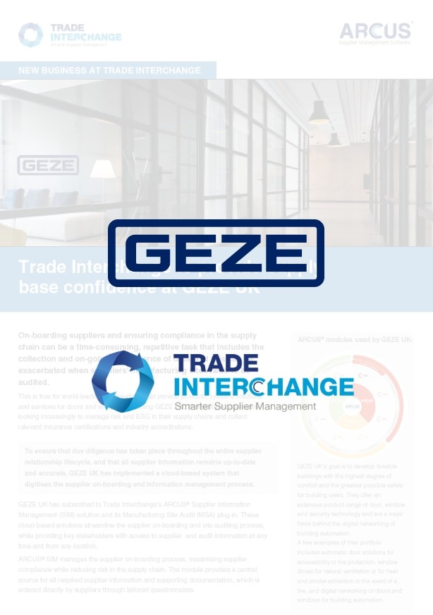 GEZE UK - Trade Interchange new business